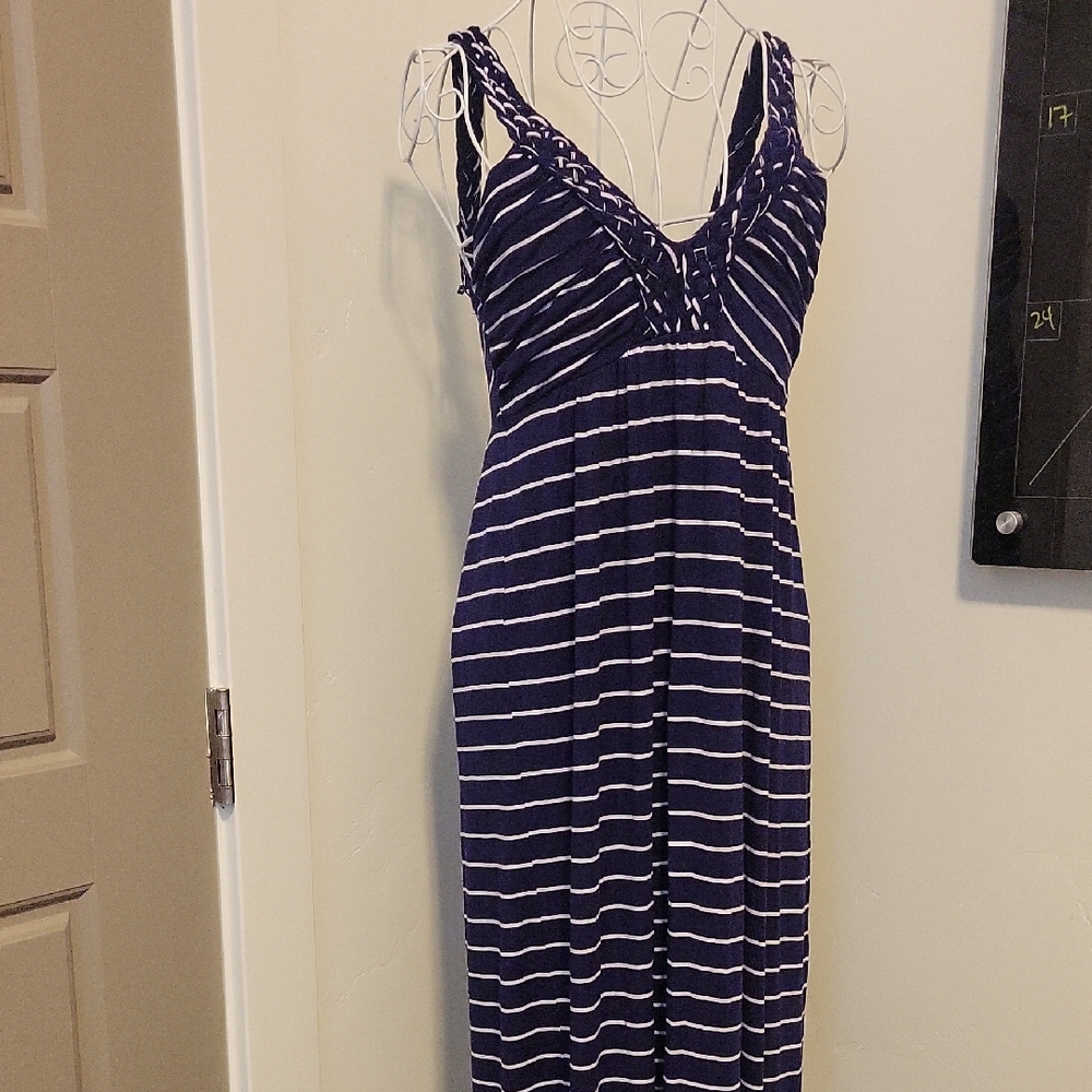 Design History Navy and White Maxi Dress